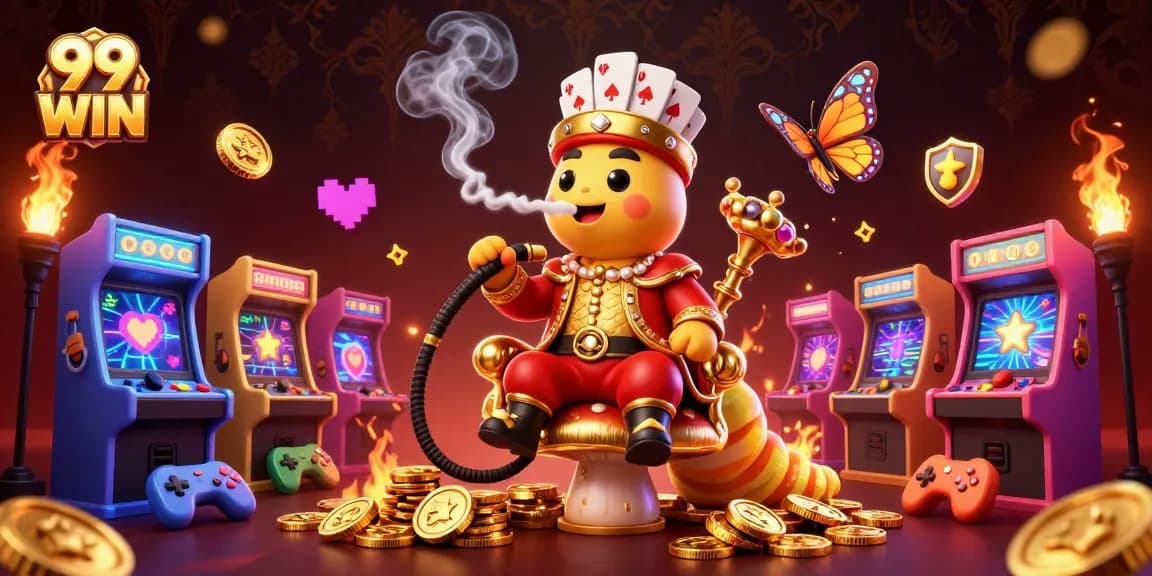 Engage in thrilling gameplay at 99 WIN with vibrant casino elements and a colorful 3D scene.