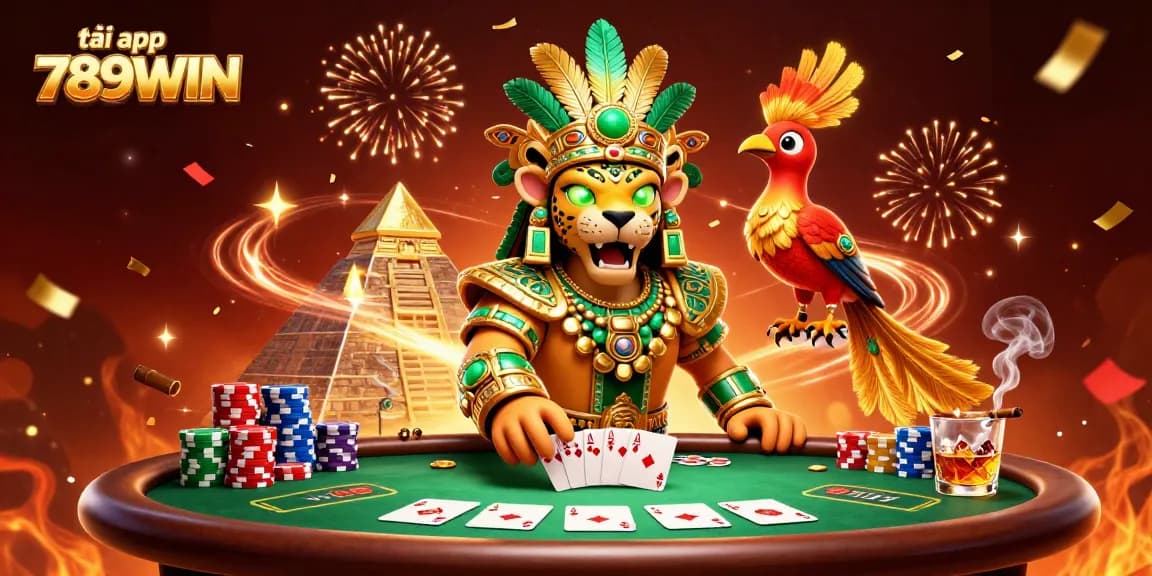 Engage with tải app 789WIN in this vivid 3D casino scene full of poker excitement.