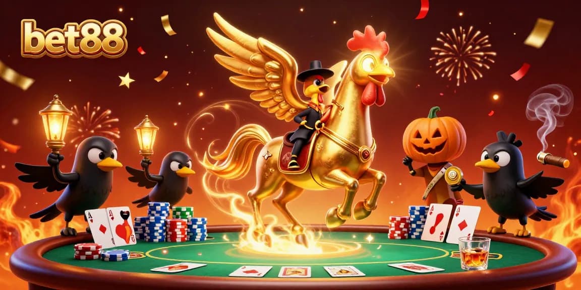 Experience thrilling gameplay at bet88 with winning hands and vibrant casino elements.
