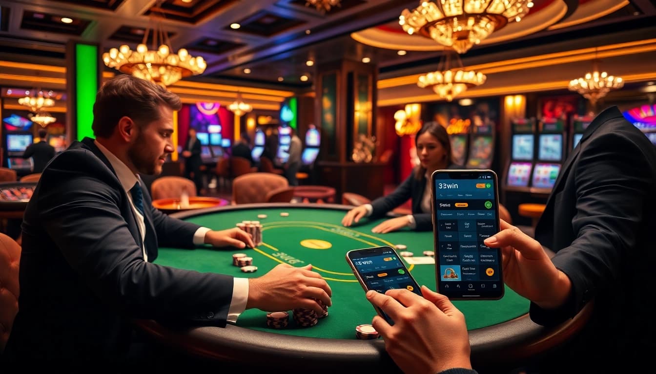 Experienced players at a casino table enjoy gaming with the 3win app for enhanced strategy.