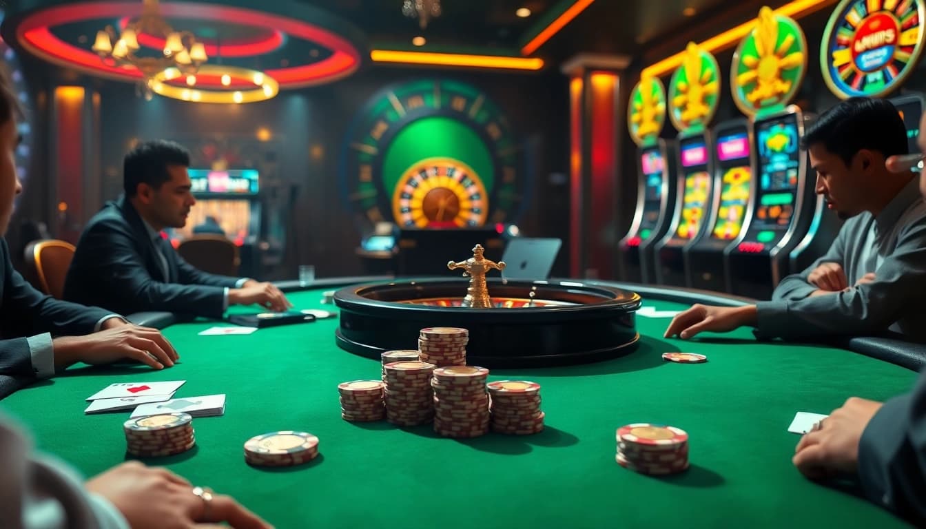 Experience high-stakes poker action and luxury at https://mm88a.br.com/ with vibrant chips and cards.