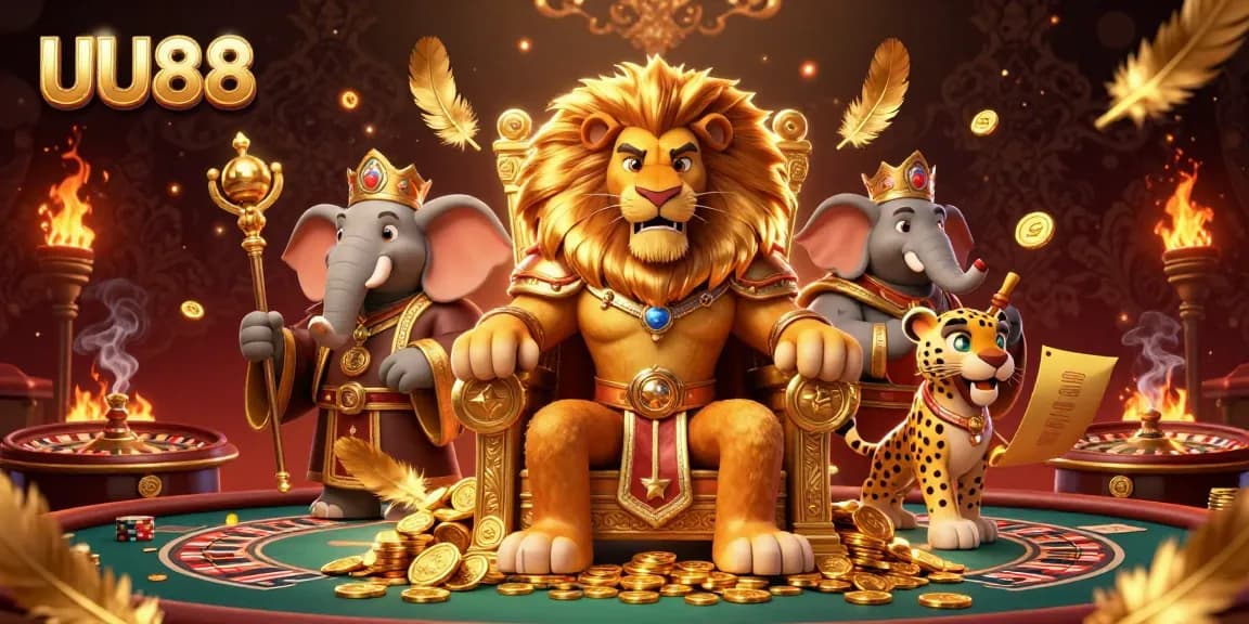 Experience the vibrant excitement of UU88's casino atmosphere with 3D characters and dynamic gaming elements.