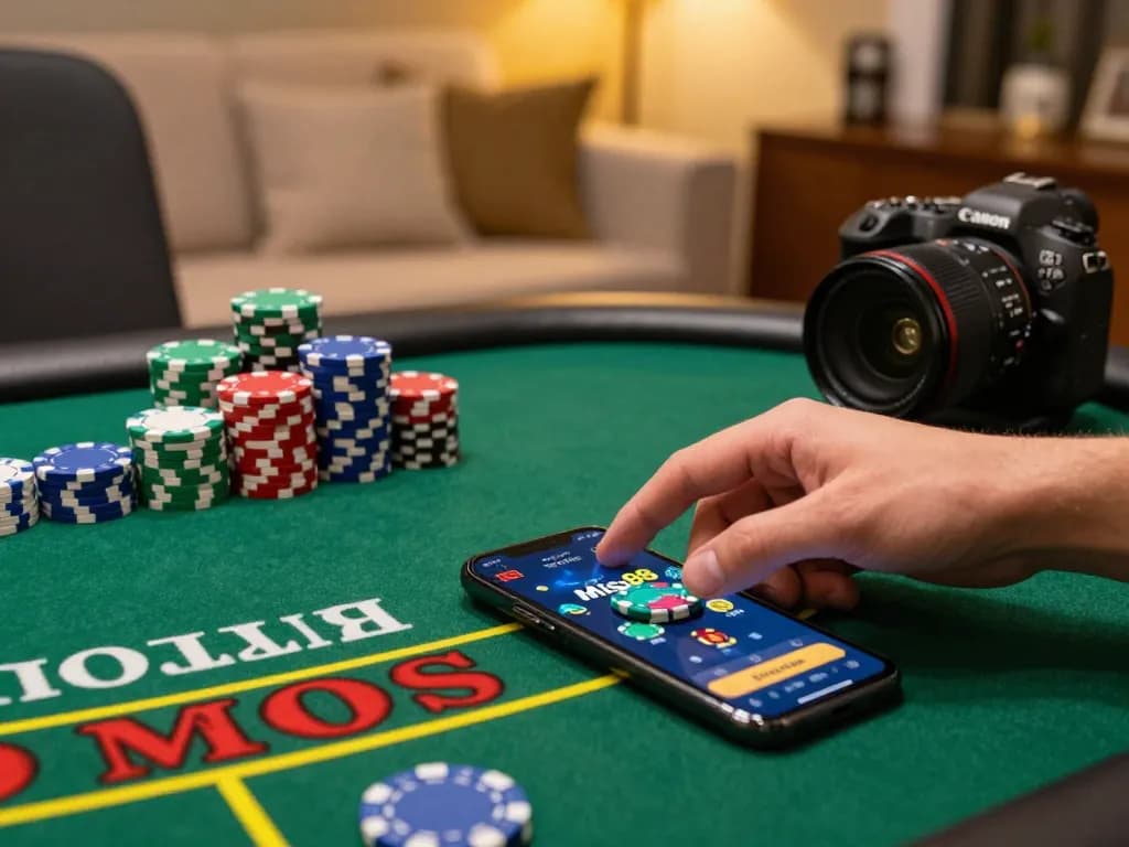 Miso88 player placing bets in an engaging online blackjack game, showing vibrant casino app interface