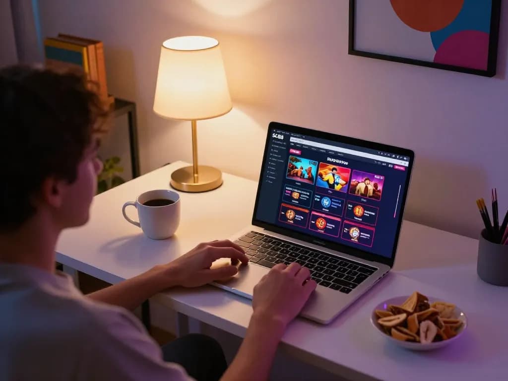 Engaging in strategic online gaming at SC88 Com with cozy home setup