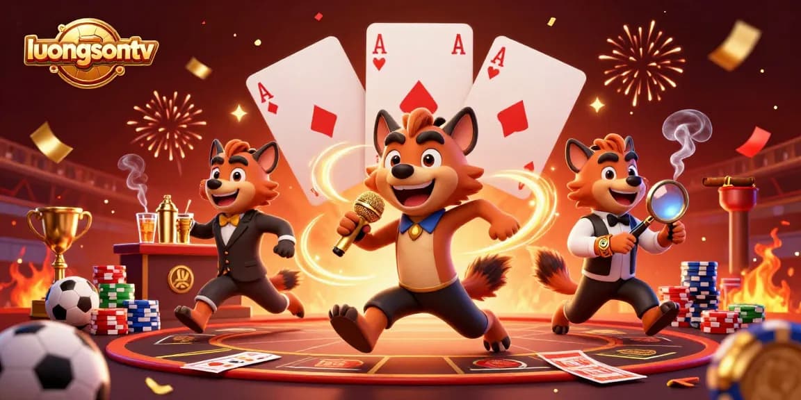 Bet on exciting games at luongsontv with vibrant sports betting elements and engaging characters.
