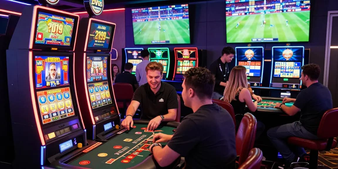 Speler wint op slotmachine bij BetWest Casino Nederland, kleurrijke sfeer met live dealer en sportweddenschappen.