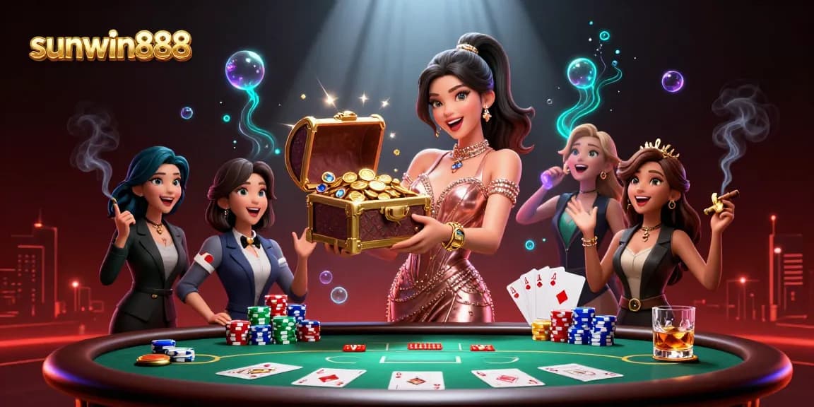 Engage with sunwin888 at the stunning poker table, experiencing vibrant casino thrills.