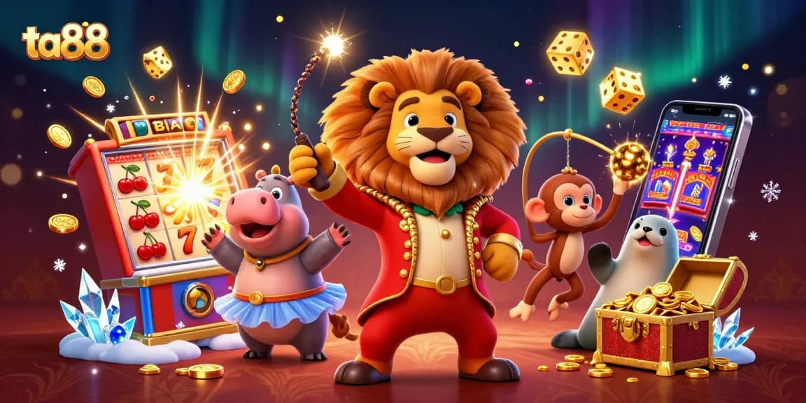 Experience thrilling excitement at ta88 with cartoon characters and dazzling casino elements.