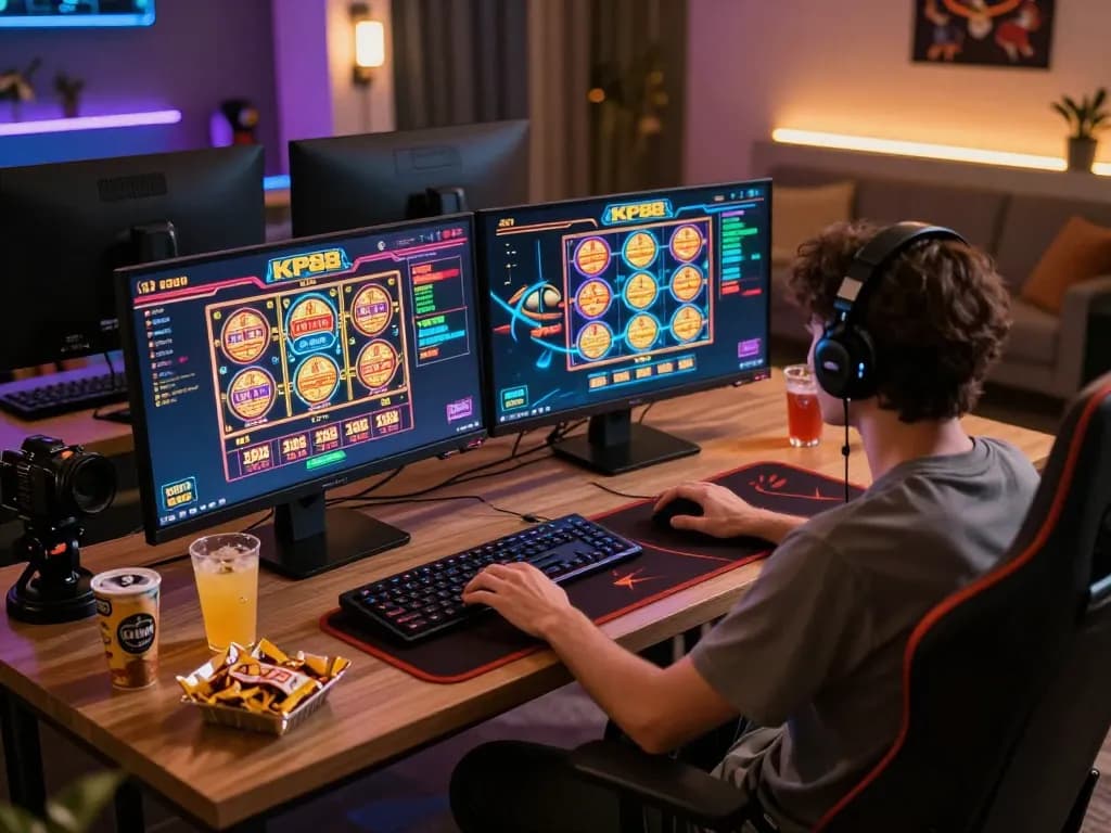Player immersed in KP88 online casino games enjoying vibrant visuals and dynamic gameplay.