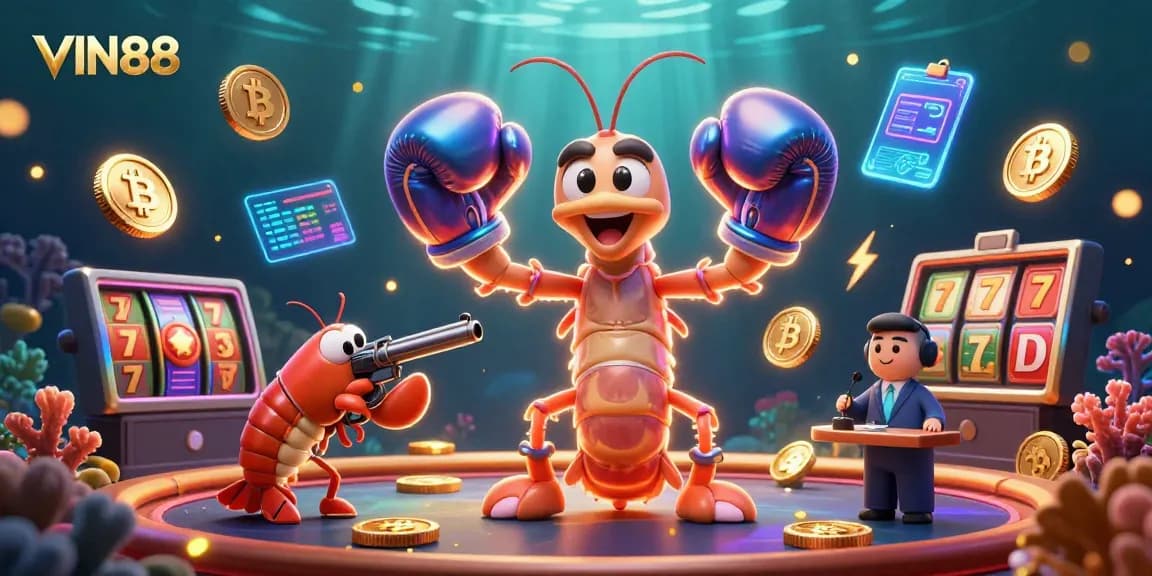 Experience thrilling gameplay with VIN88 as cartoon sea creatures dive into the casino underworld.