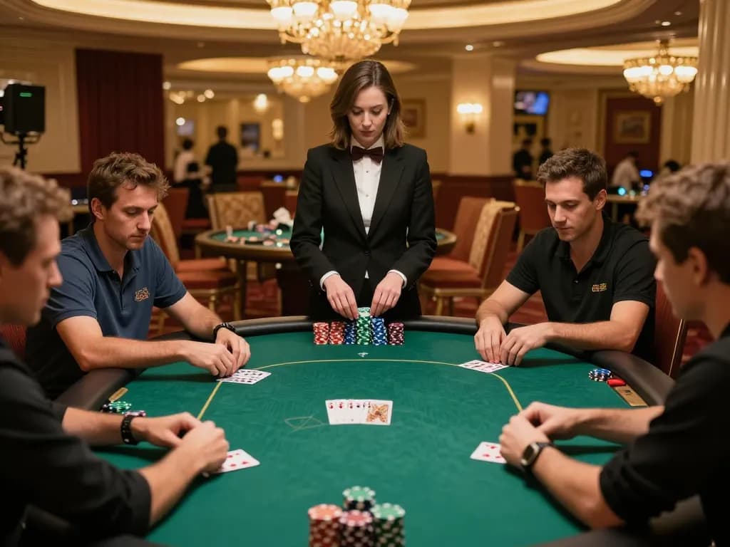 Players strategizing in intense poker game at XX88 casino table