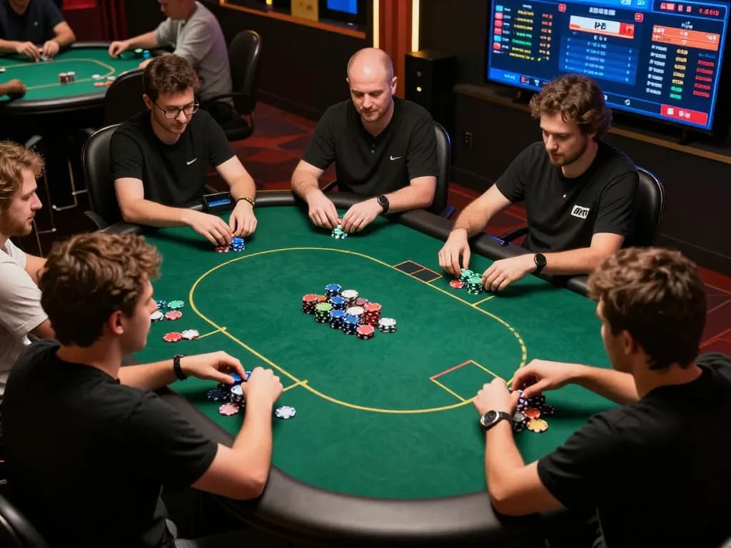 Players engaging in strategic online poker gameplay on SC88 platform with vibrant visuals