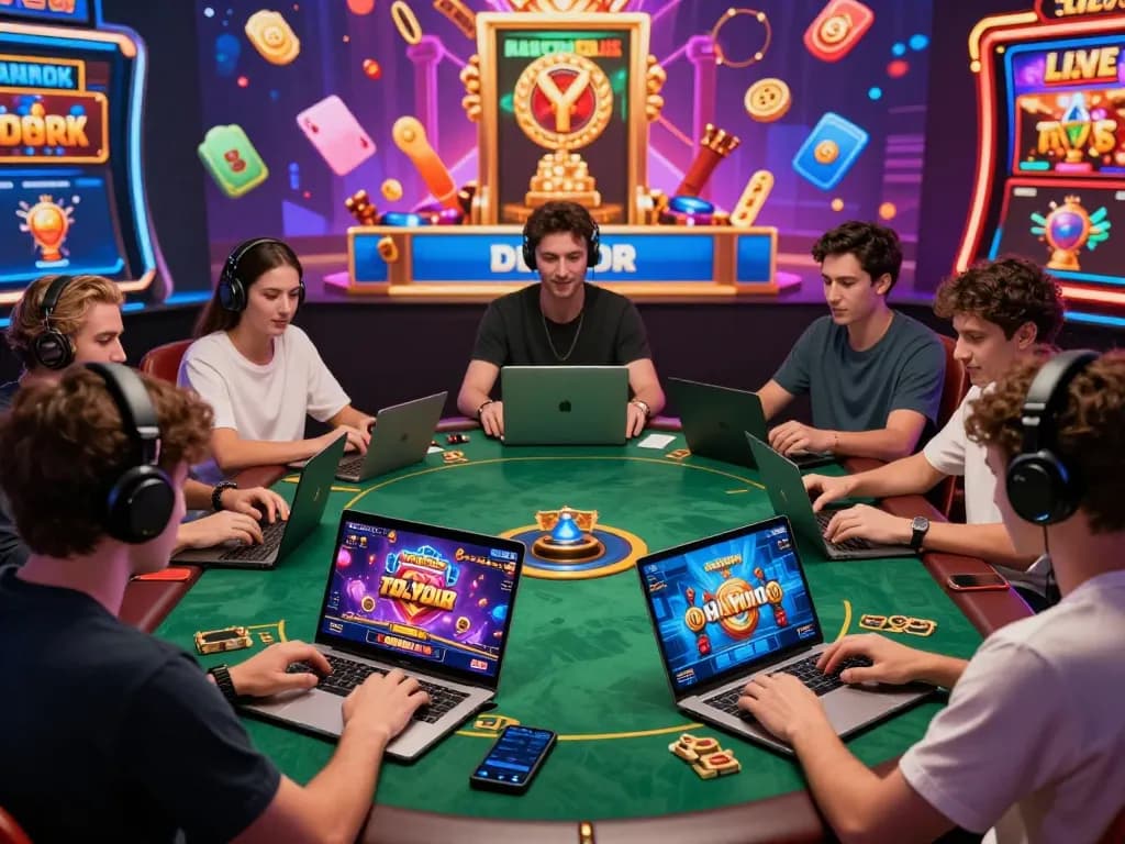 Hitclub gaming community engaged in thrilling online games with interactive graphics.