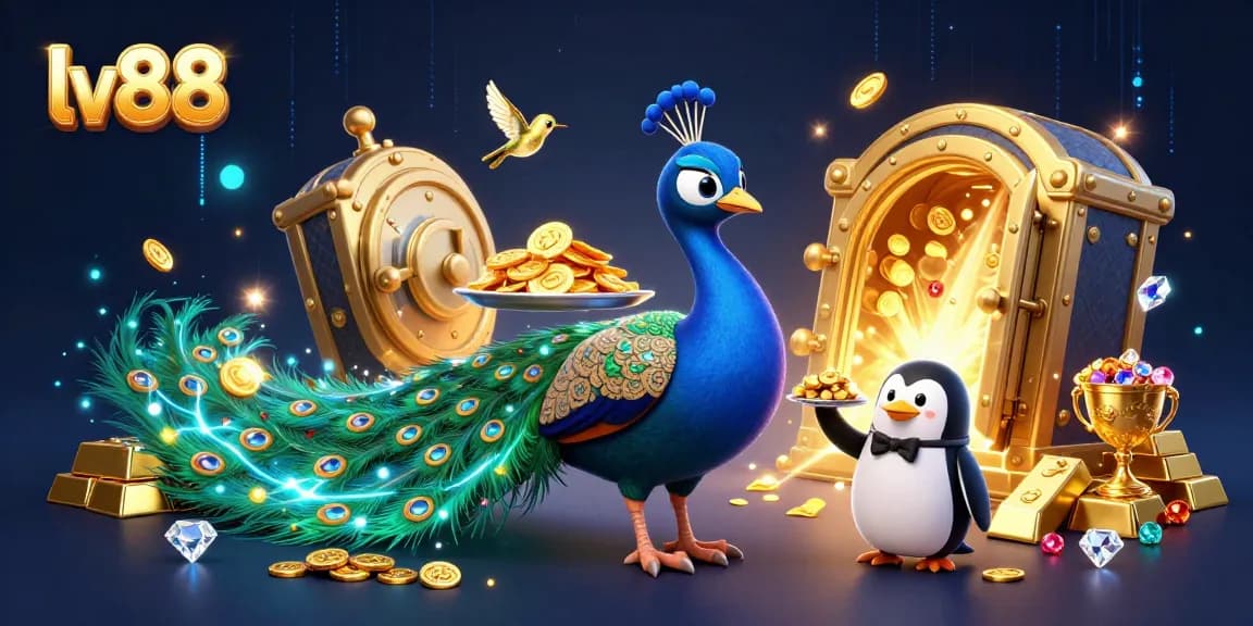 Engage in captivating lv88 gameplay with vibrant scenes of casino treasures and characters.