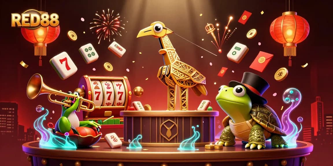 Engage in RED88 action with vibrant characters at a thrilling casino scene, featuring energetic gameplay.