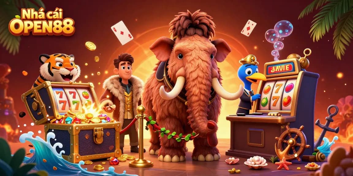 Experience the thrill of Nhà cái OPEN88 with vibrant gaming action showcased in a lively casino environment.