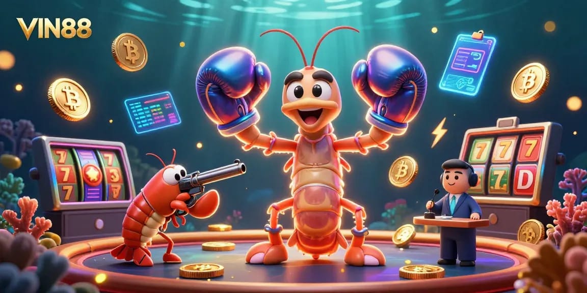 Experience thrilling gameplay with VIN88 as cartoon sea creatures dive into the casino underworld.