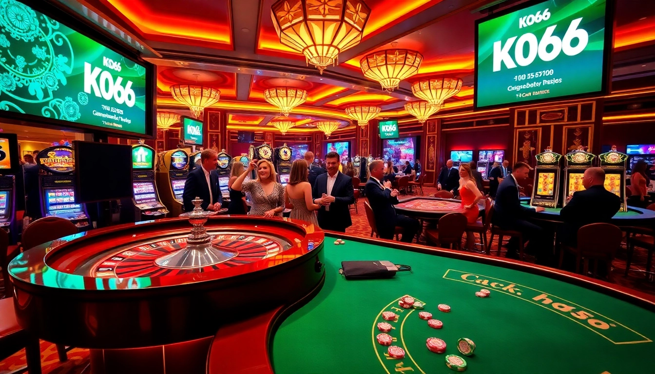 Trải nghiệm sự phấn khích tại KO66 với một không gian casino sôi động gồm roulette, poker và máy đánh bạc.