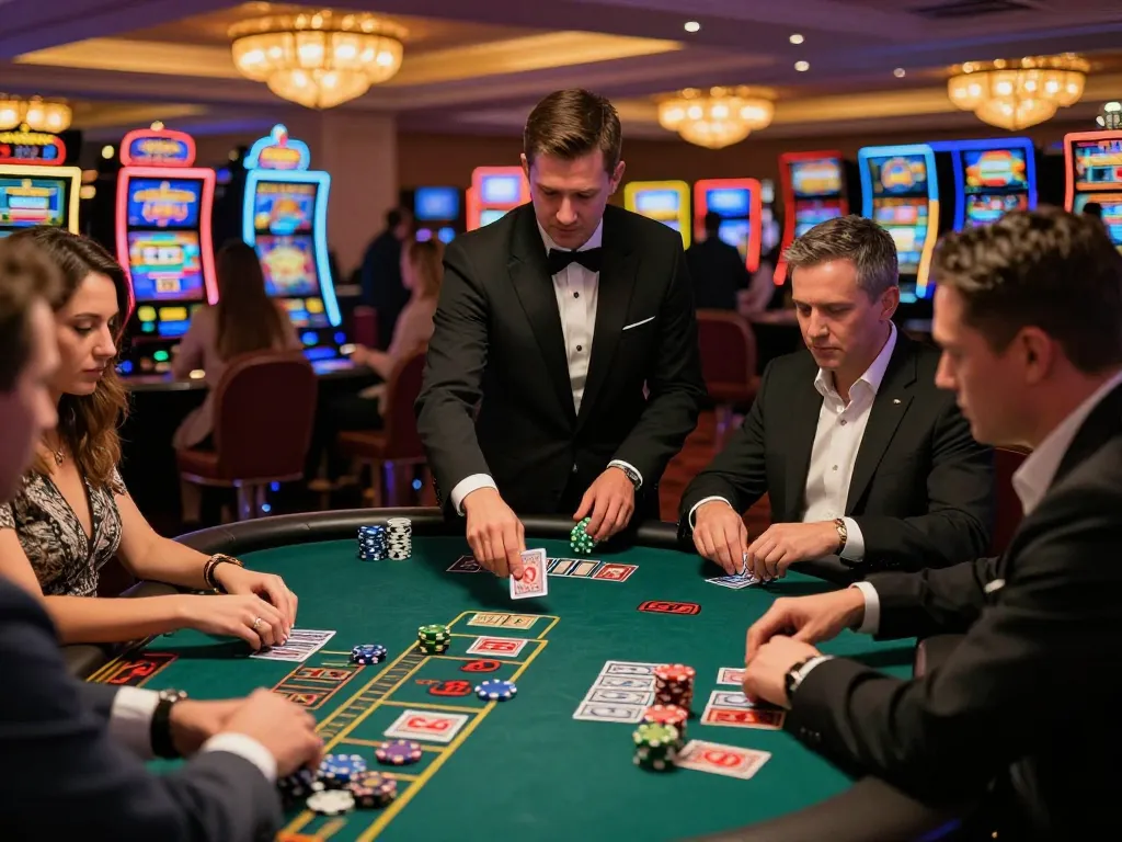 Players at a blackjack table showcasing strategy at DA88 casino during an exciting gameplay session.