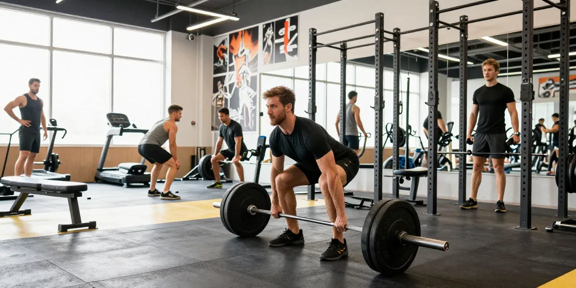 Prime Pharma Steroiden showcased in dynamic gym scene with bodybuilders training hard.