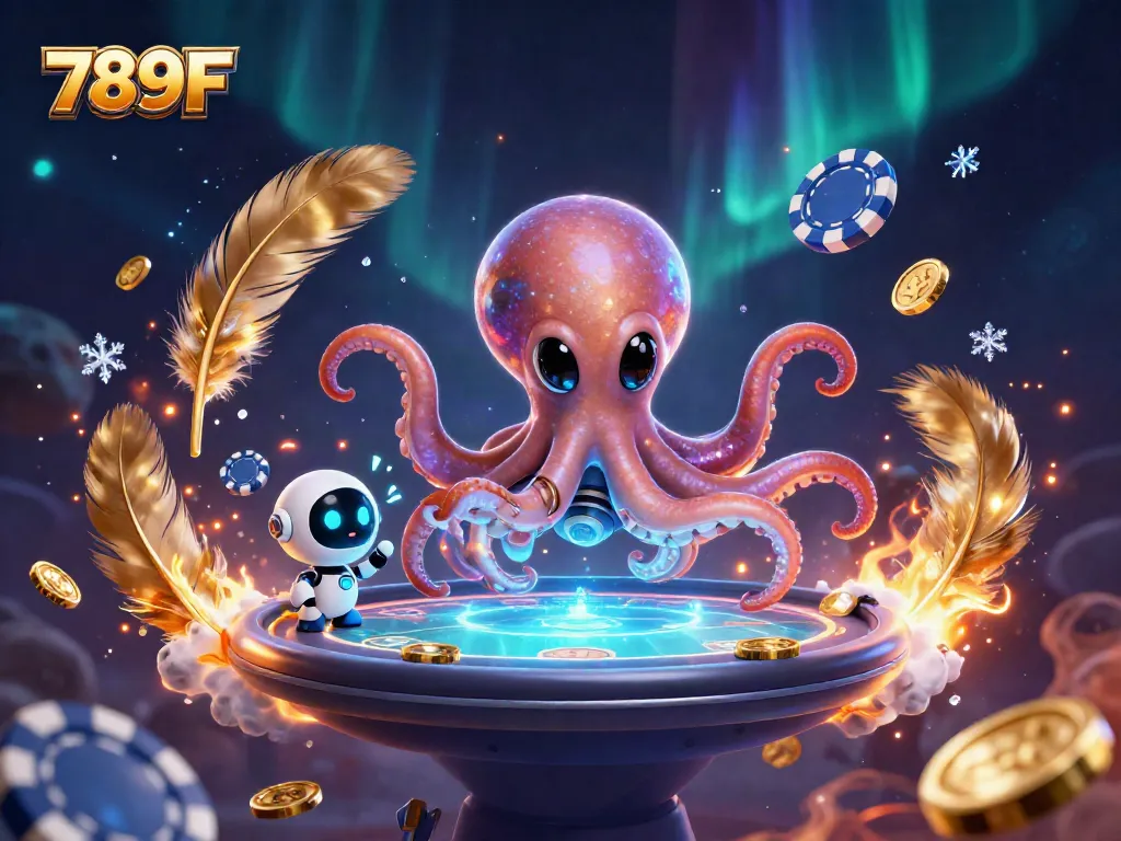 Experience immersive gaming at 789F with a captivating alien octopus and poker action.