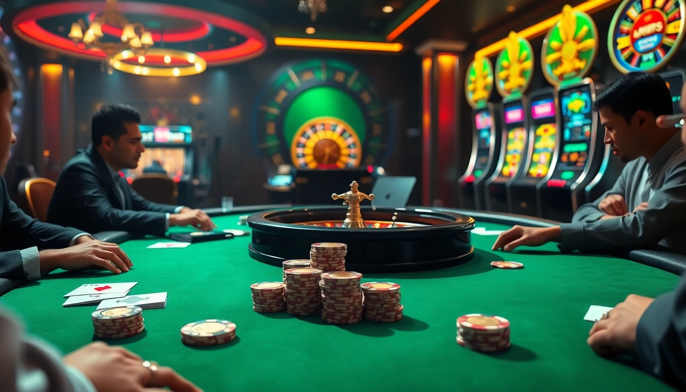 Experience high-stakes poker action and luxury at https://mm88a.br.com/ with vibrant chips and cards.