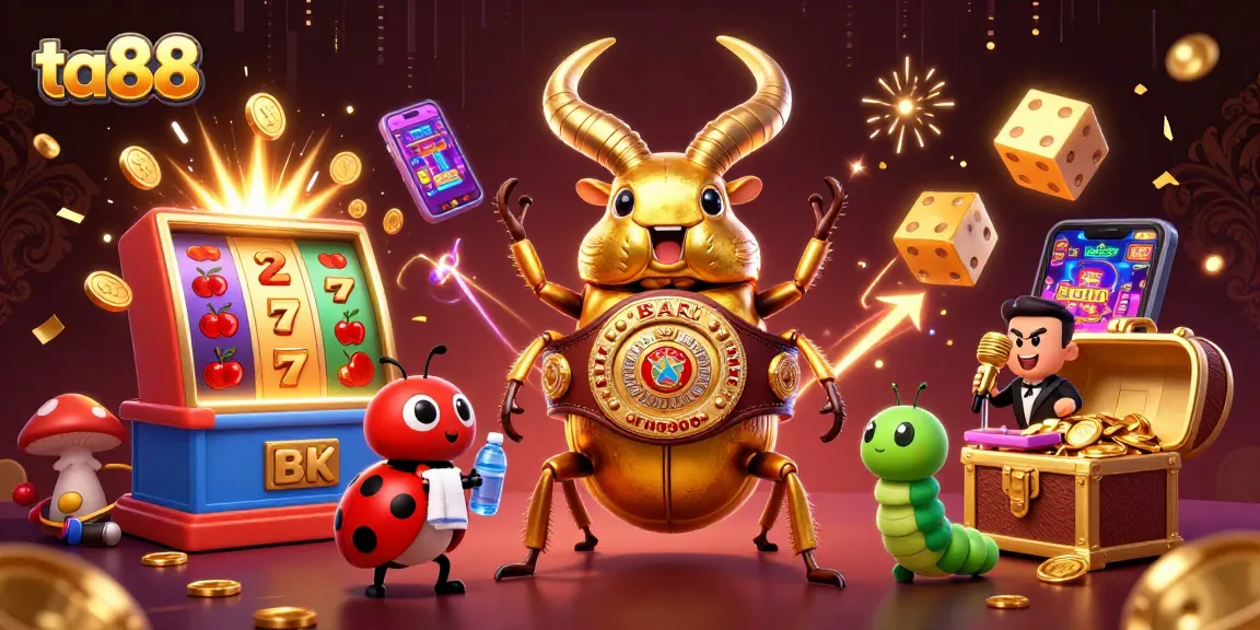 Experience the excitement of ta88 jackpot games with vibrant characters and casino elements in this illustration.