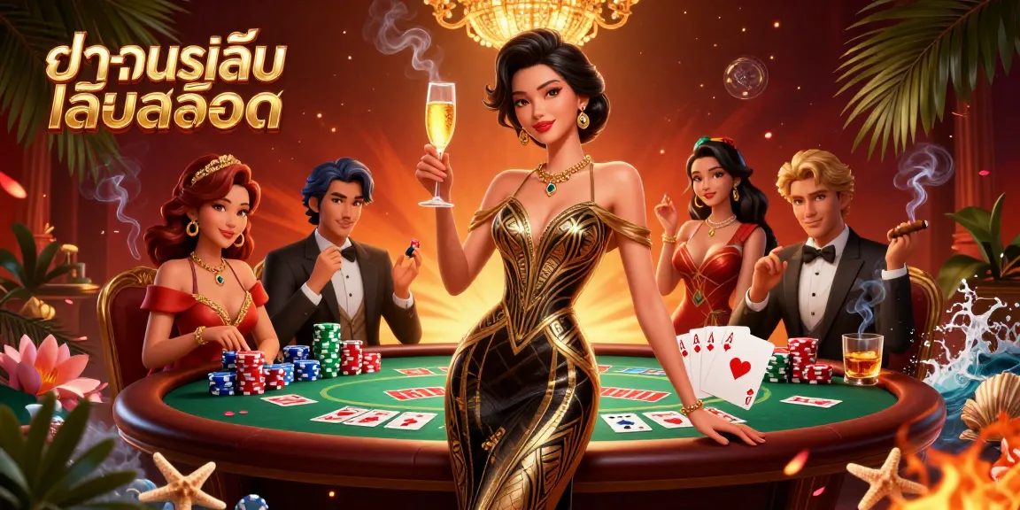 Experience ทดลองเล่นสล็อต with elegant style while enjoying a vibrant casino atmosphere filled with 3D illustrations of games.