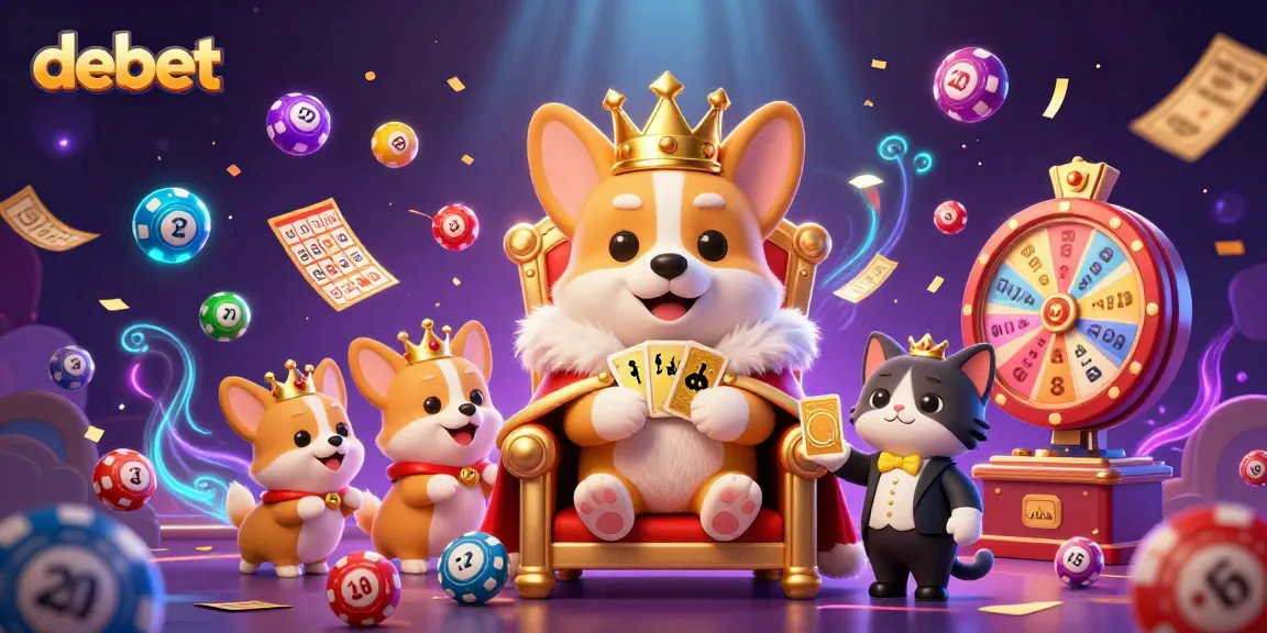 Experience the excitement of debet in this vibrant 3D illustration featuring royal characters and gaming elements.