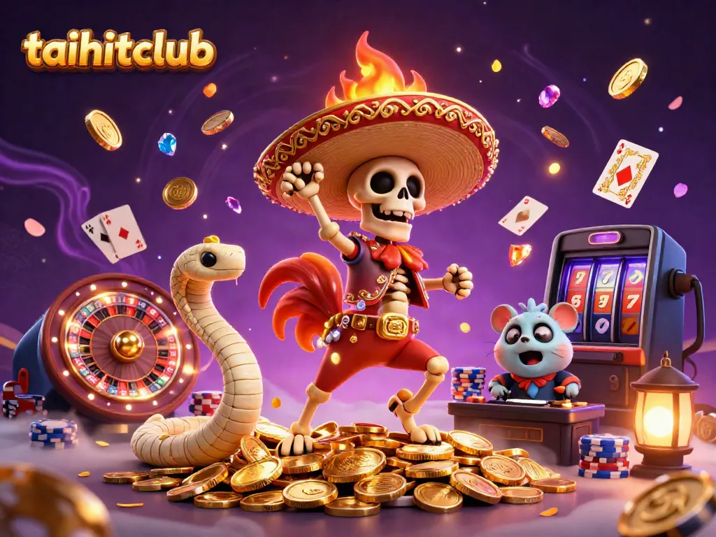 Experience excitement at the taihitclub casino with vibrant gaming elements and dynamic characters.
