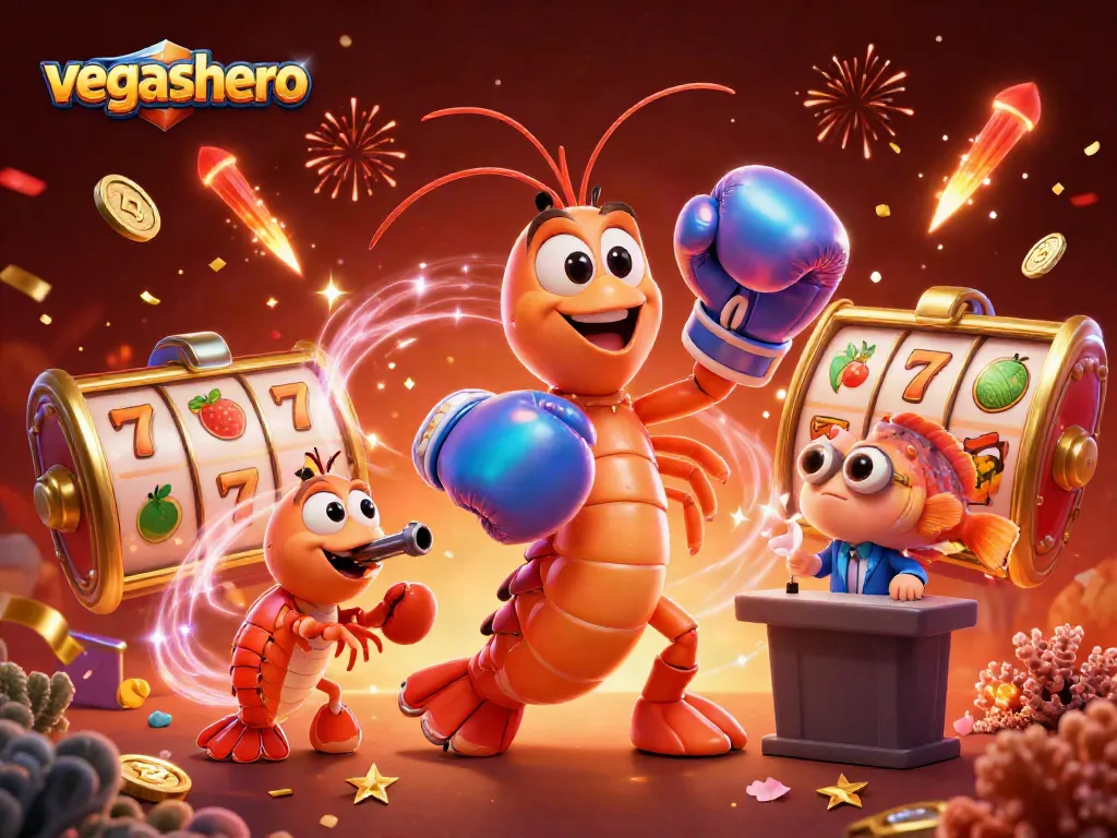 Experience exhilarating gaming action at vegashero with vibrant slot reels and dynamic cartoon characters.