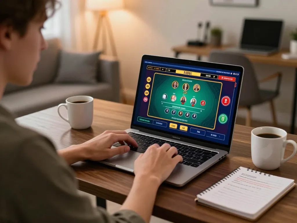 GA88 online gambling setup with player focused on live dealer blackjack game, emphasizing strategic betting