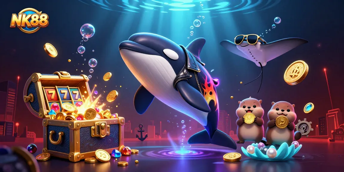 Engage with exciting NK88 casino potentials with dynamic characters and vibrant gaming elements.