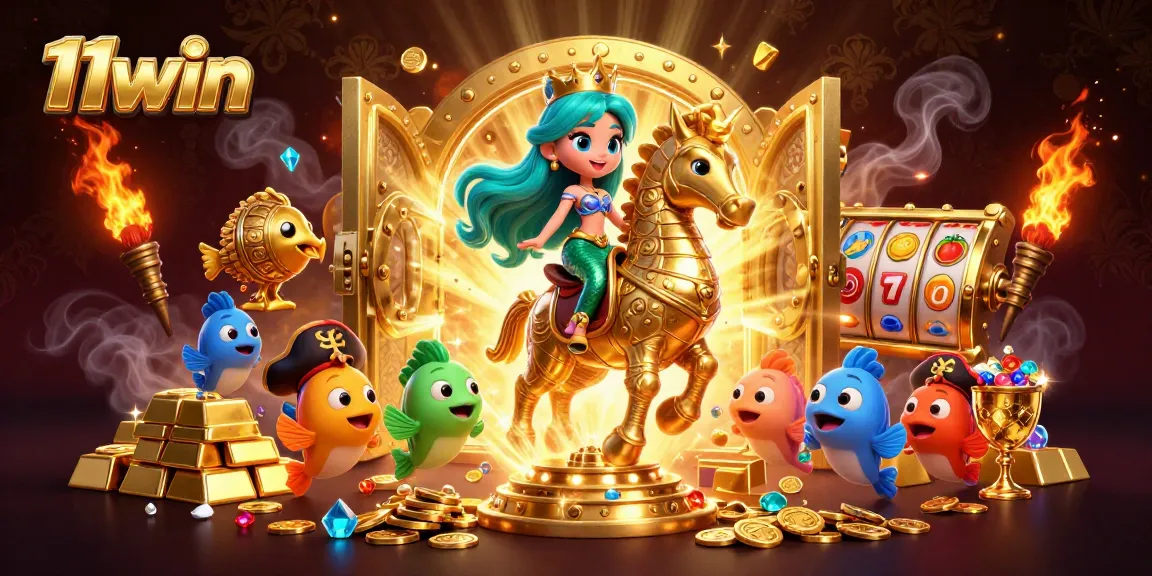Experience the magical world of 11win with a mermaid and treasures galore!