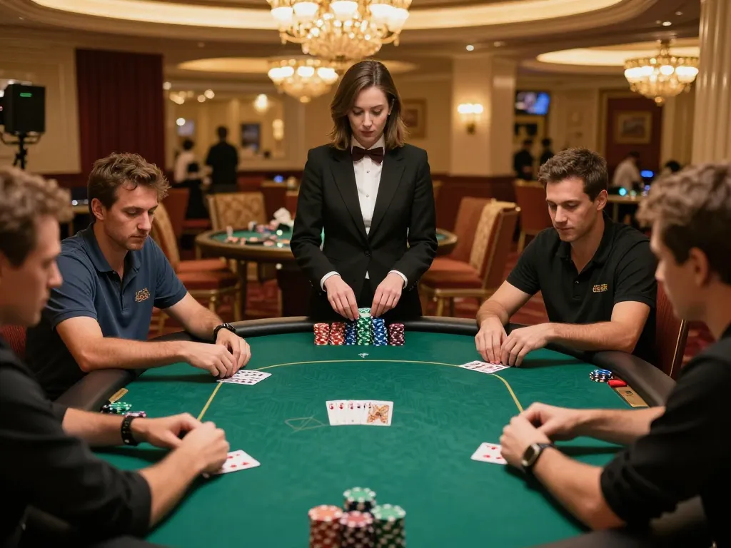 Players strategizing in intense poker game at XX88 casino table
