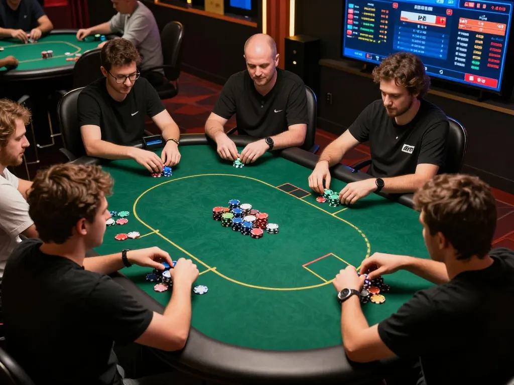 Players engaging in strategic online poker gameplay on SC88 platform with vibrant visuals