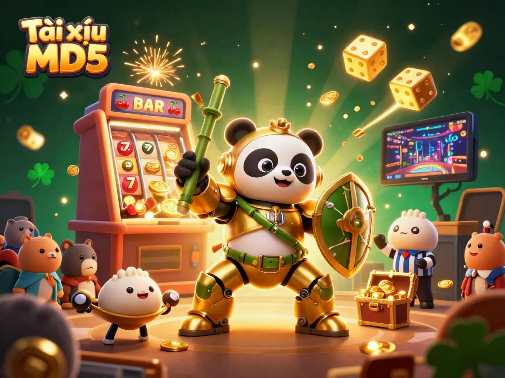 Engage in the thrilling Tài xỉu MD5 game world with colorful dynamic casino elements.