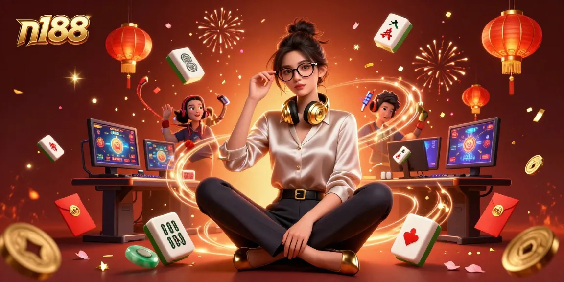 Play exciting casino games with n188 in a vibrant, richly detailed 3D scene.