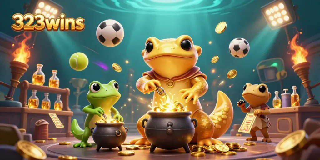 Experience thrilling gameplay at 323wins, featuring vibrant sports elements and dynamic gold coin action.