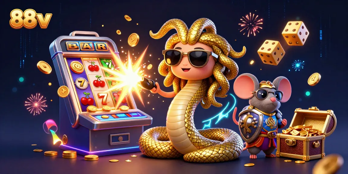 Experience the vibrant world of 88vv with dynamic gaming action, showcasing Medusa and treasures.