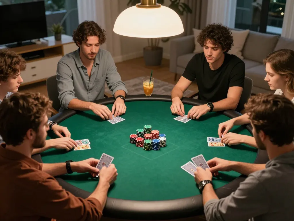 TIP88 poker night with friends enjoying strategic gameplay and vibrant poker chips
