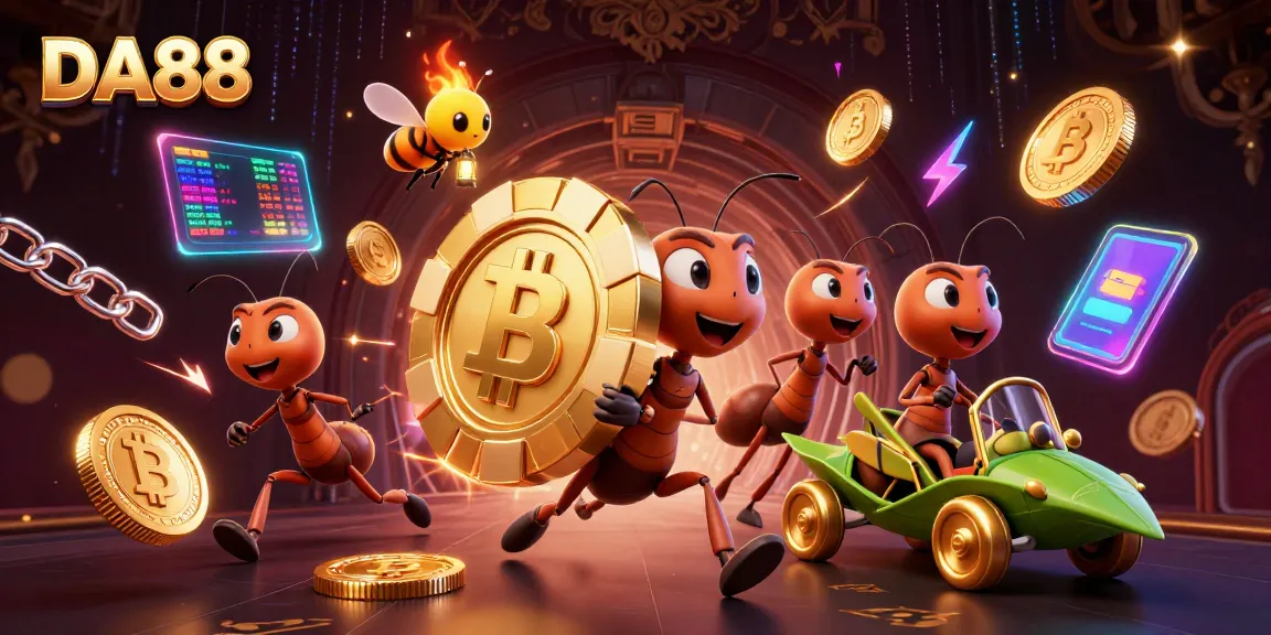 Engage in DA88 strategies with a heist of oversized poker chips among dynamic casino elements.