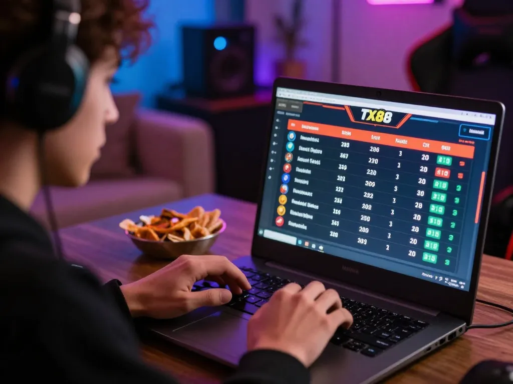 Engaging in live TX88 betting action during an esports event from the comfort of home