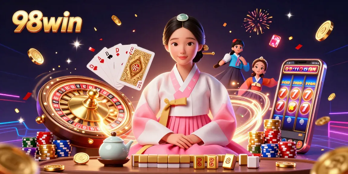 Join the excitement with 98win as cascading golden coins and jackpots fill the scene!