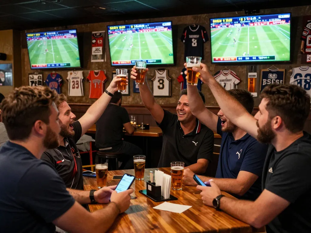 Dabet sports betting venue showcasing enthusiastic fans cheering during a live game.