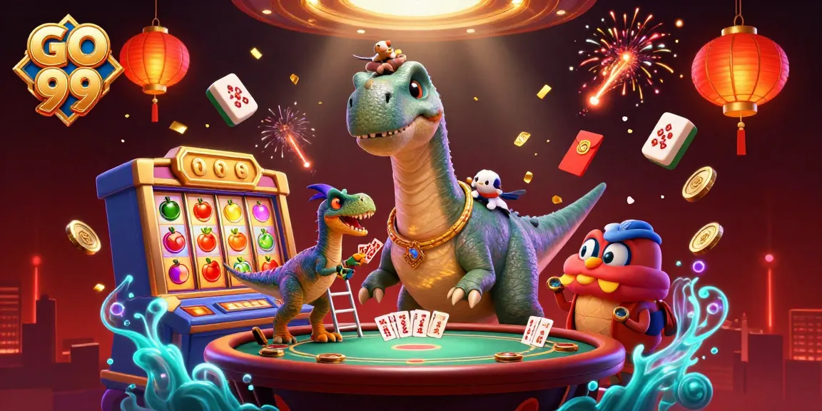 Engage with the thrilling GO 99 slot experience surrounded by vibrant casino elements.