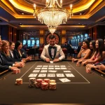 Engage in thrilling casino gameplay at https://du88.ad/ with vibrant poker chips and an elegant dealer.
