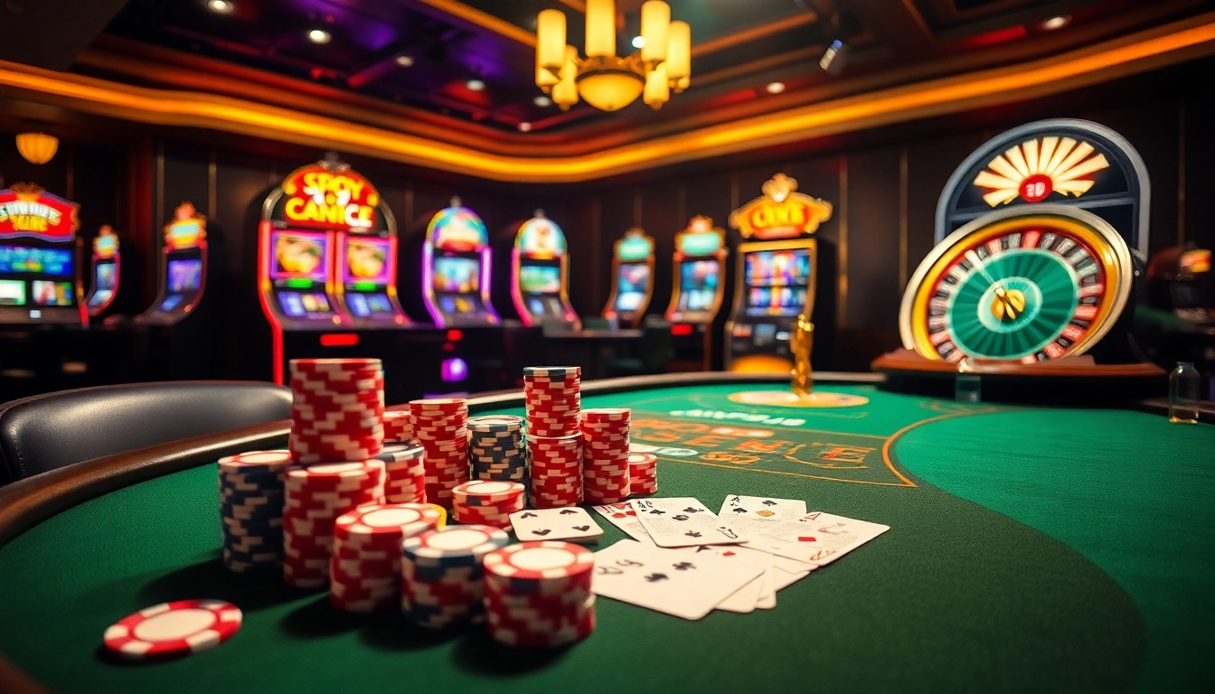 Players experiencing high-stakes action at SV388 with poker chips and lively casino atmosphere.