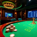Engaging scene of luxury casino gaming with DEBET betting elements and vibrant atmosphere.