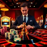 Experience high-stakes betting at the VB88 casino with vibrant roulette and poker elements.